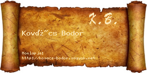 Kovács Bodor névjegykártya